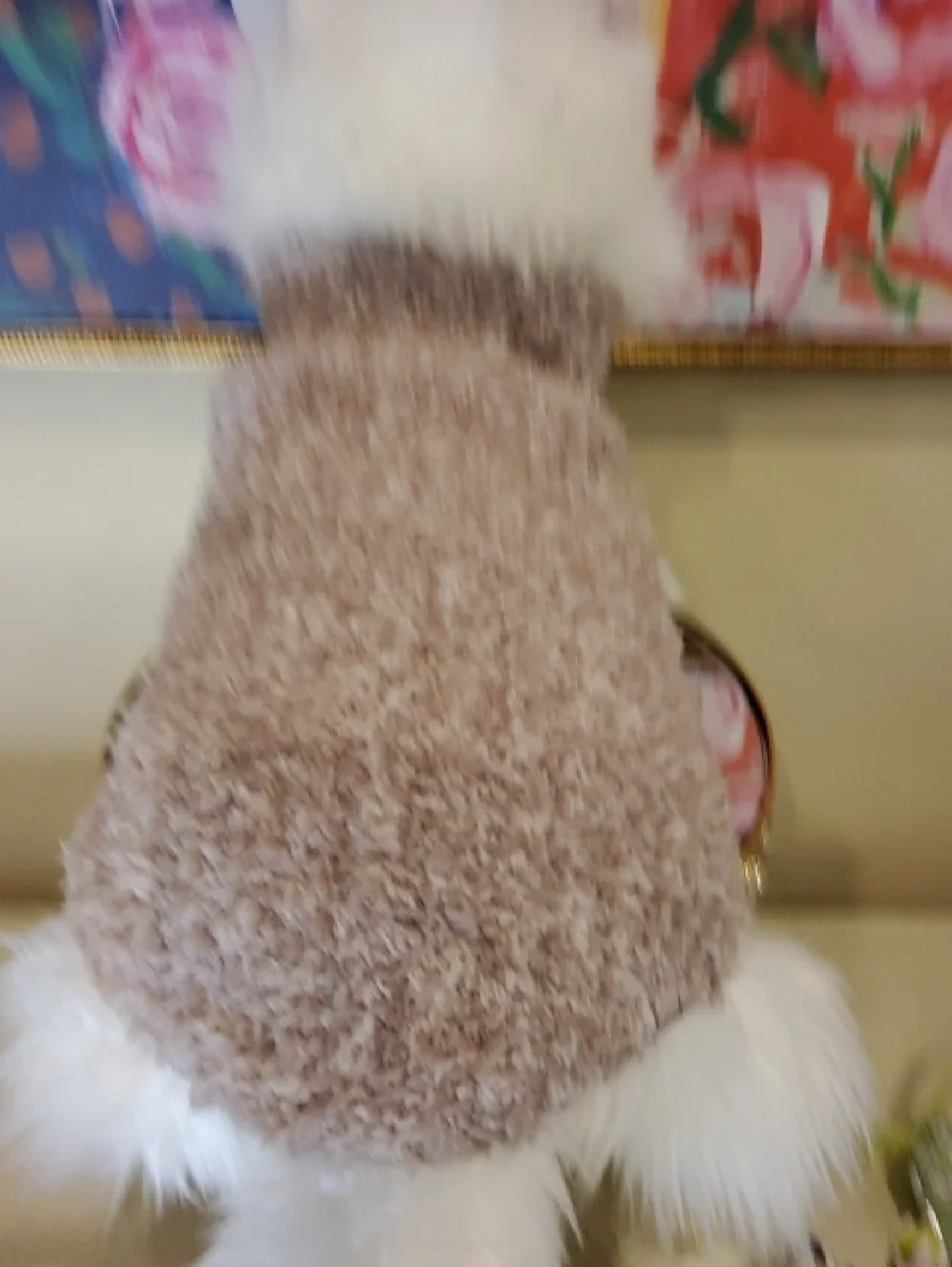 Barefoot Dreams Soft Tan Cozy Knit Dog Sweater